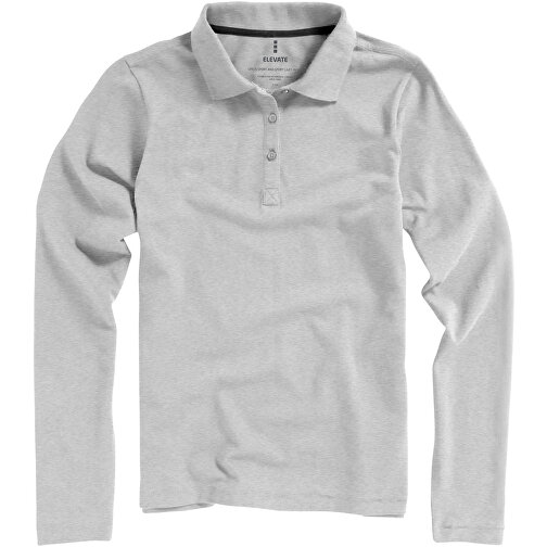 Oakville Langarm Poloshirt Für Damen , grau meliert, Piqué Strick 90% Baumwolle, 10% Viskose, 200 g/m2, XL, , Bild 13