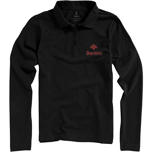 Oakville Langarm Poloshirt Für Damen , schwarz, Piqué Strick 100% BCI Baumwolle, 200 g/m2, XS, , Bild 4