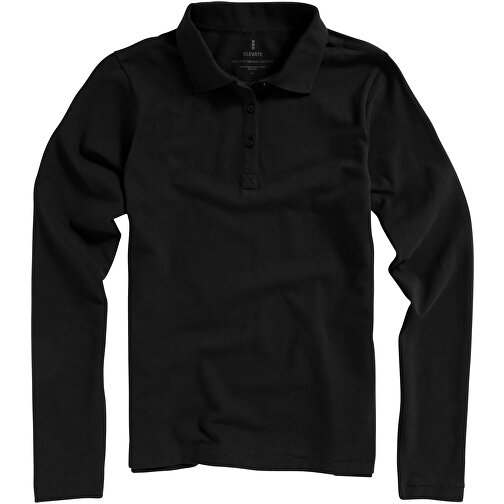 Oakville Langarm Poloshirt Für Damen , schwarz, Piqué Strick 100% BCI Baumwolle, 200 g/m2, XL, , Bild 9
