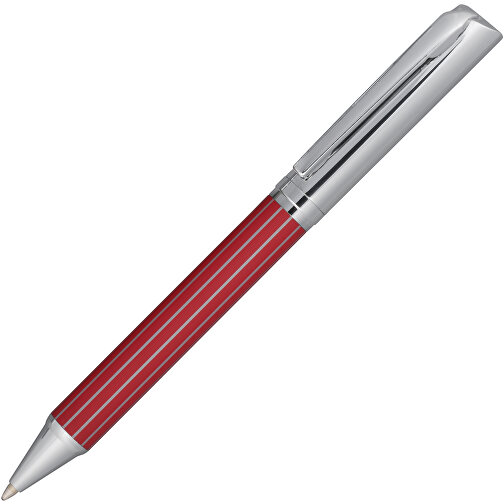 Kugelschreiber ADORNO , rot, silber, Messing, 17,00cm x 2,30cm x 6,00cm (Länge x Höhe x Breite), Bild 2