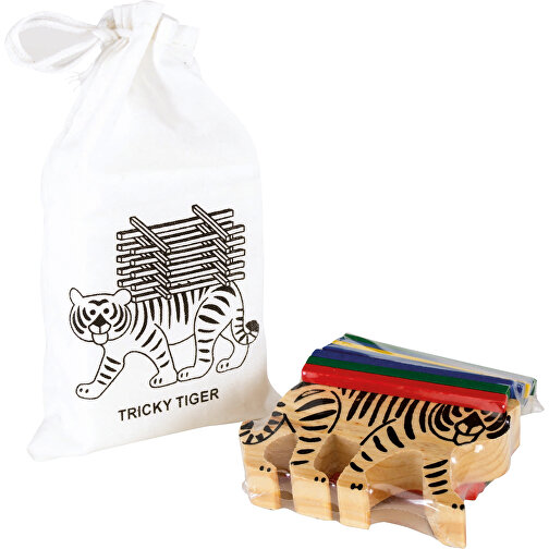 Geschicklichkeitsspiel TRICKY TIGER , beige, Holz / Baumwolle, 8,00cm x 1,60cm x 5,20cm (Länge x Höhe x Breite), Bild 2
