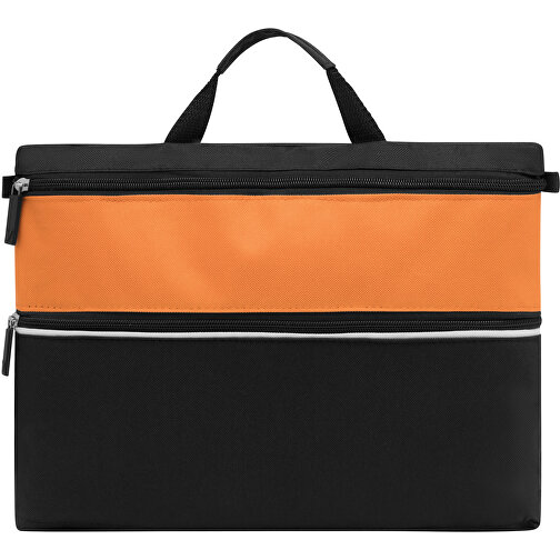 Dokumententasche FILE , orange, schwarz, 600D Polyester, 38,50cm x 3,00cm x 28,50cm (Länge x Höhe x Breite), Bild 2