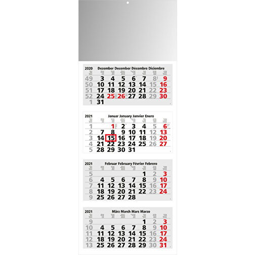 4-Monats-Kalender Forum Light 4 Bestseller , hellgrau, rot, Papier, 85,50cm x 33,00cm (Länge x Breite), Bild 2
