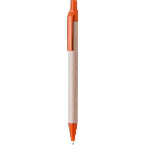 Kugelschreiber Tori , orange, Reclycling Pappe, 13,70cm (Breite), Bild 1