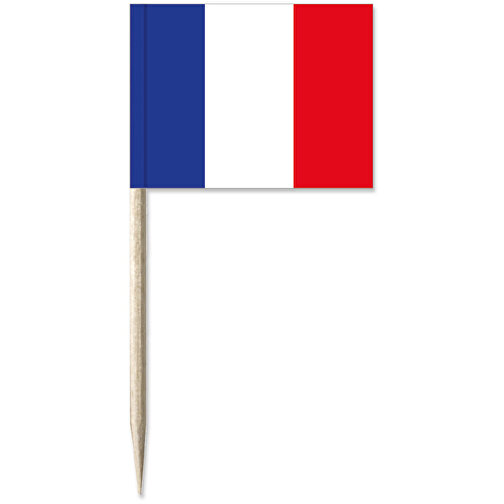 Minifahne 'Frankreich' , Offsetpapier 90g/qm, 8,00cm (Höhe), Bild 1