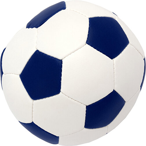 Soft-Fußball , weiß/blau, Polyurethan, Polyesterfasern, 6,50cm x 6,50cm x 6,50cm (Länge x Höhe x Breite), Bild 1