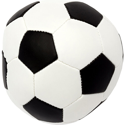 Soft-Fußball , weiß/schwarz, Polyurethan, Polyesterfasern, 8,00cm x 8,00cm x 8,00cm (Länge x Höhe x Breite), Bild 1