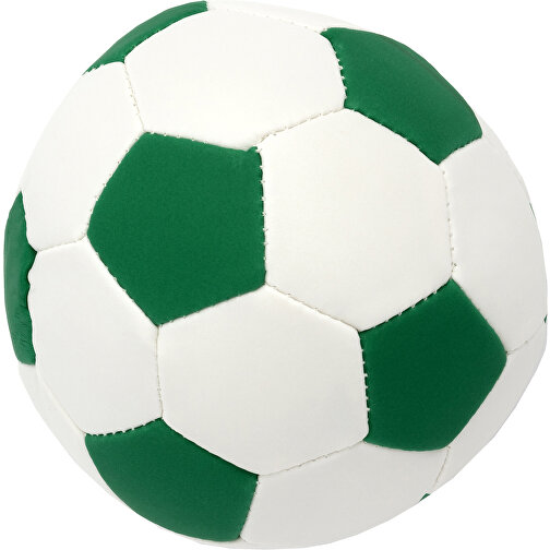 Soft-Fussball , weiss/grün, Polyurethan, Polyesterfasern, 8,00cm x 8,00cm x 8,00cm (Länge x Höhe x Breite), Bild 1
