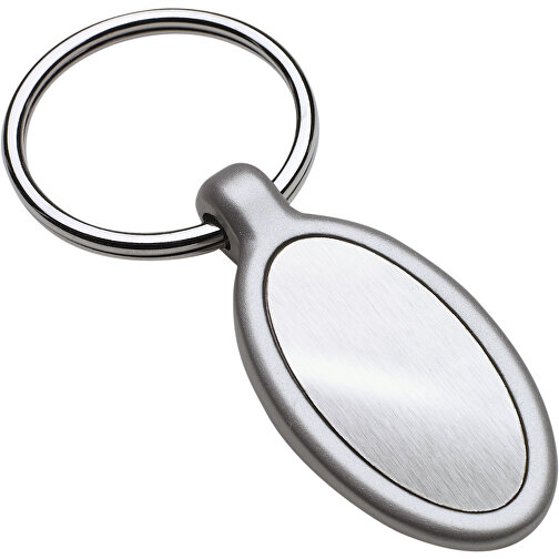Schlüsselanhänger RE98-IRUN ELIPSE , Re98, silber, Metall, 7,80cm x 1,00cm x 3,30cm (Länge x Höhe x Breite), Bild 1