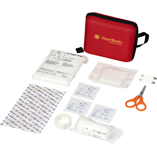 Healer 16-teiliges Erste-Hilfe-Set , rot, weiss, EVA Kunststoff, 10,00cm x 12,00cm x 5,00cm (Länge x Höhe x Breite), Bild 2
