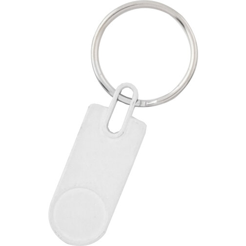 Schlüsselanhänger Harper , weiß, Metall, 2,00cm x 0,50cm x 5,50cm (Länge x Höhe x Breite), Bild 1