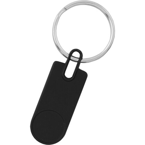 Schlüsselanhänger Harper , schwarz, Metall, 2,00cm x 0,50cm x 5,50cm (Länge x Höhe x Breite), Bild 1