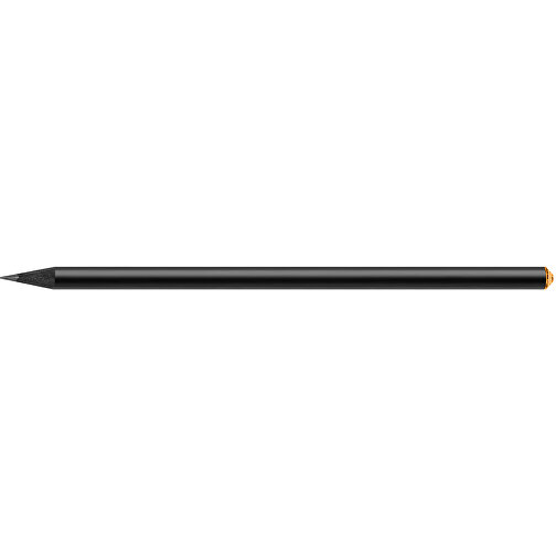 Schwarzer Bleistift Mit Original Preciosa®-Kristall , schwarz, Kristall orange, Holz, 17,70cm x 0,70cm x 0,70cm (Länge x Höhe x Breite), Bild 3