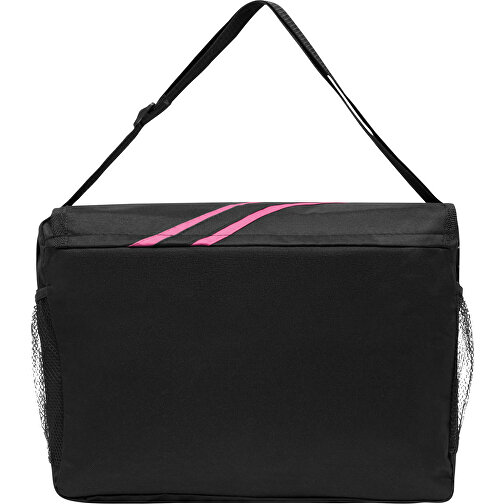 Umhängetasche CITY , pink, schwarz, 600D Polyester, 39,00cm x 11,00cm x 28,00cm (Länge x Höhe x Breite), Bild 3