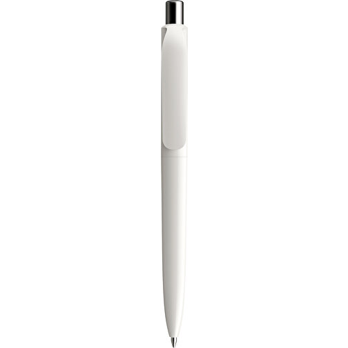 Prodir DS8 PPP Push Kugelschreiber , Prodir, weiß/silber poliert, Kunststoff/Metall, 14,10cm x 1,50cm (Länge x Breite), Bild 1