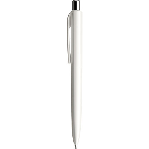 Prodir DS8 PPP Push Kugelschreiber , Prodir, weiß/silber poliert, Kunststoff/Metall, 14,10cm x 1,50cm (Länge x Breite), Bild 2