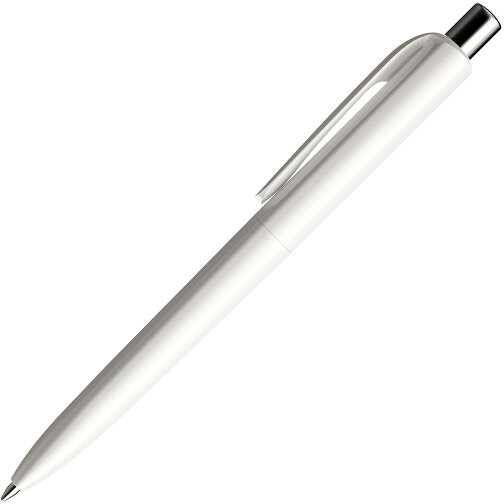 Prodir DS8 PPP Push Kugelschreiber , Prodir, weiß/silber poliert, Kunststoff/Metall, 14,10cm x 1,50cm (Länge x Breite), Bild 4