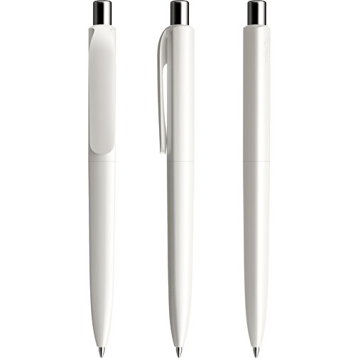 Prodir DS8 PPP Push Kugelschreiber , Prodir, weiß/silber poliert, Kunststoff/Metall, 14,10cm x 1,50cm (Länge x Breite), Bild 6