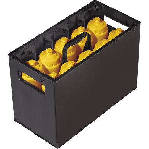 Kiste Für Trinkflaschen , schwarz, PP, 19,50cm x 26,80cm x 39,50cm (Länge x Höhe x Breite), Bild 1