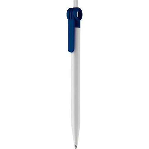 Kugelschreiber Futurepoint Hardcolour , weiß / dunkelblau, ABS, 14,50cm (Länge), Bild 1
