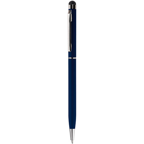 Kugelschreiber Mit Touch , dunkelblau, Aluminium, 13,60cm (Länge), Bild 1