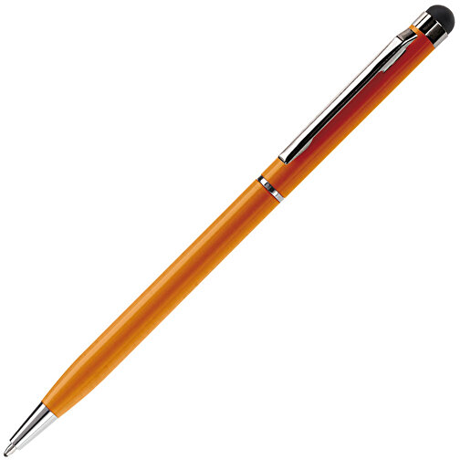 Kugelschreiber Mit Touch , orange, Aluminium, 13,60cm (Länge), Bild 2