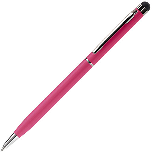Kugelschreiber Mit Touch , dunkelrosé, Aluminium, 13,60cm (Länge), Bild 2