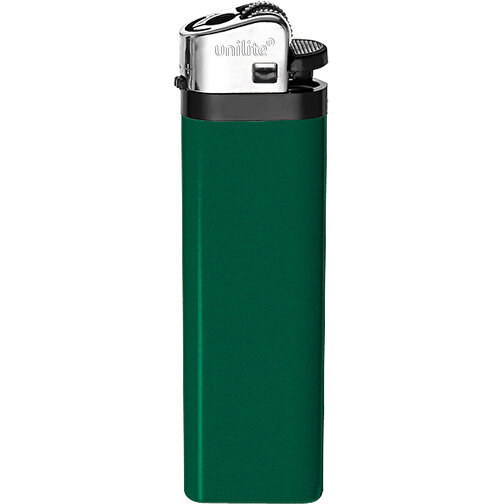 Unilite® U-30 05 Reibradfeuerzeug , Unilite, grün, AS/ABS, 2,30cm x 8,00cm x 1,10cm (Länge x Höhe x Breite), Bild 1
