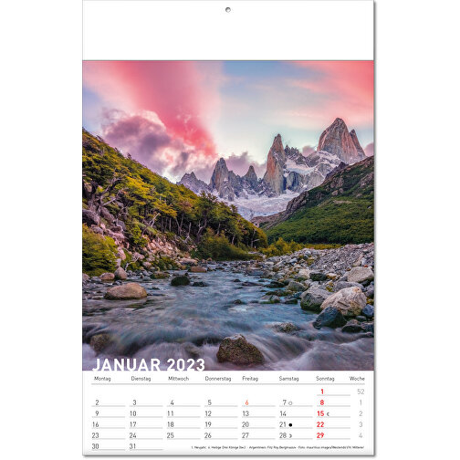 Kalender 'Destinationer' i formatet 24 x 37,5 cm, med vikta sidor, Bild 2