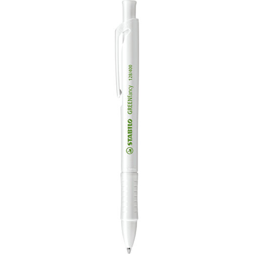 STABILO GREENfancy Kugelschreiber , Stabilo, weiss, Bio-Plastik, 14,50cm x 1,40cm x 1,20cm (Länge x Höhe x Breite), Bild 1