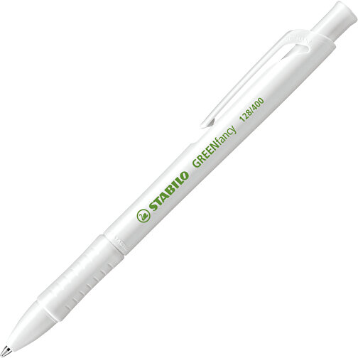 STABILO GREENfancy Kugelschreiber , Stabilo, weiss, Bio-Plastik, 14,50cm x 1,40cm x 1,20cm (Länge x Höhe x Breite), Bild 2