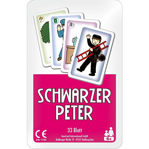 Schwarzer Peter , 250 g/m² Spielkartenkarton, 9,20cm x 5,90cm (Länge x Breite), Bild 1