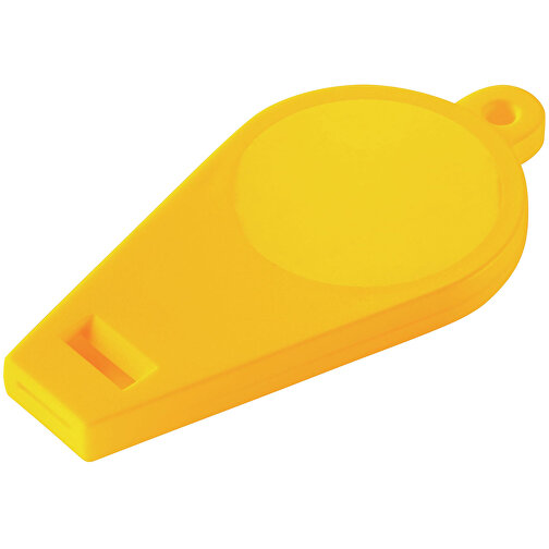 Pfeife 'Schlüsselanhänger' , standard-gelb, Kunststoff, 8,00cm x 0,80cm x 4,00cm (Länge x Höhe x Breite), Bild 1