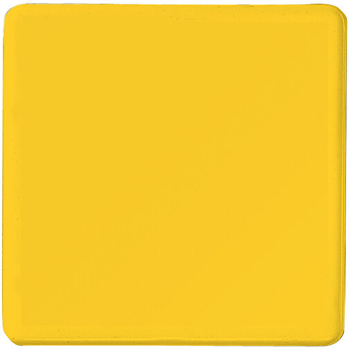 Magnet 'Quadrat' , standard-gelb, Kunststoff, 4,20cm x 0,70cm x 4,20cm (Länge x Höhe x Breite), Bild 1