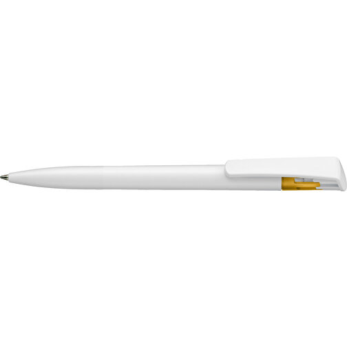 Kugelschreiber All-Star SF , Ritter-Pen, mango-gelb/weiß, ABS-Kunststoff, 14,70cm (Länge), Bild 3