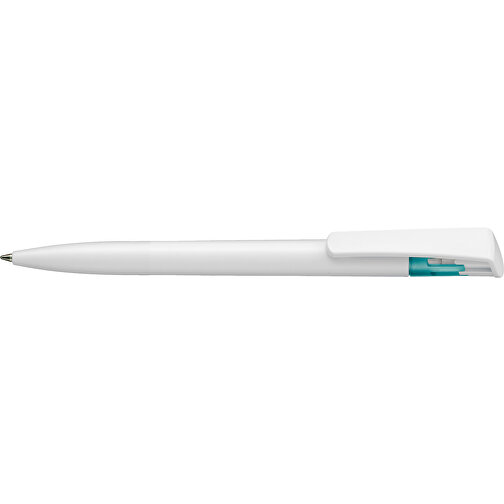 Kugelschreiber All-Star SF , Ritter-Pen, türkis/weiß, ABS-Kunststoff, 14,70cm (Länge), Bild 3