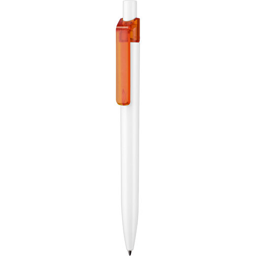 Kugelschreiber Insider ST , Ritter-Pen, clementine/weiss, ABS-Kunststoff, 14,20cm (Länge), Bild 1