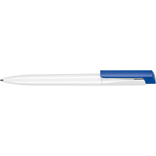 Kugelschreiber FRESH , Ritter-Pen, azurblau/weiss, ABS-Kunststoff, 14,50cm (Länge), Bild 3