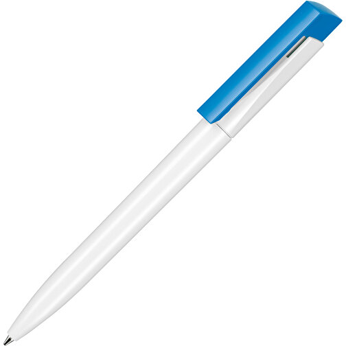 Kugelschreiber FRESH , Ritter-Pen, himmelblau/weiss, ABS-Kunststoff, 14,50cm (Länge), Bild 2