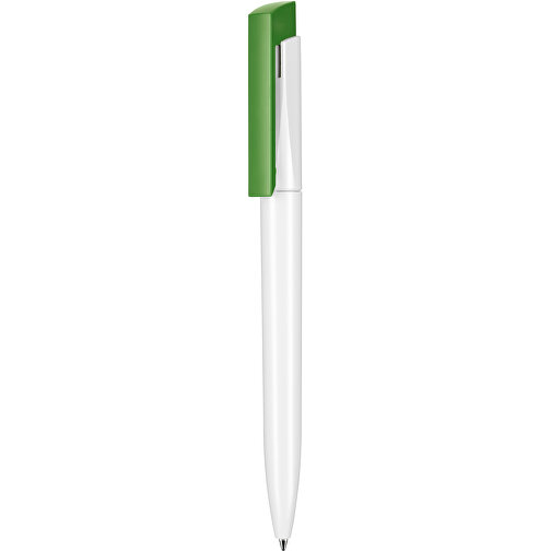 Kugelschreiber FRESH , Ritter-Pen, apfelgrün/weiss, ABS-Kunststoff, 14,50cm (Länge), Bild 1