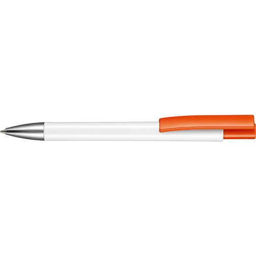 Kugelschreiber STRATOS , Ritter-Pen, orange/weiß, ABS-Kunststoff, 14,50cm (Länge), Bild 3