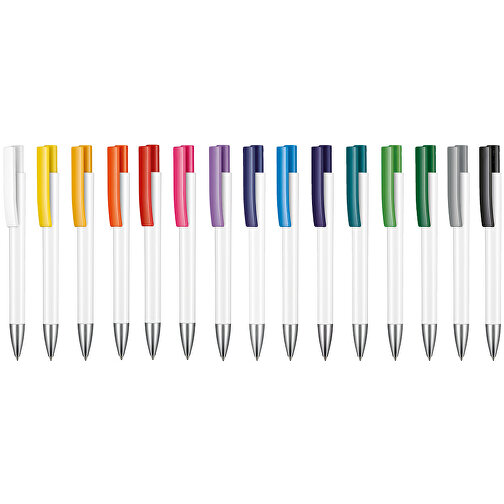 Kugelschreiber STRATOS , Ritter-Pen, violett/weiß, ABS-Kunststoff, 14,50cm (Länge), Bild 4