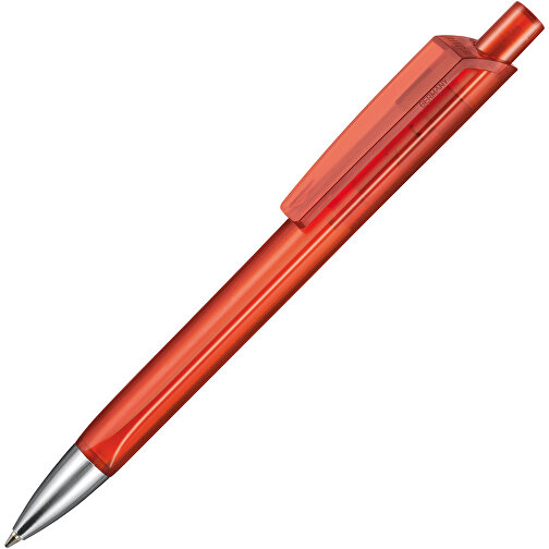 Kugelschreiber TRI-STAR TRANSPARENT , Ritter-Pen, feuer-rot, ABS-Kunststoff, 14,00cm (Länge), Bild 2