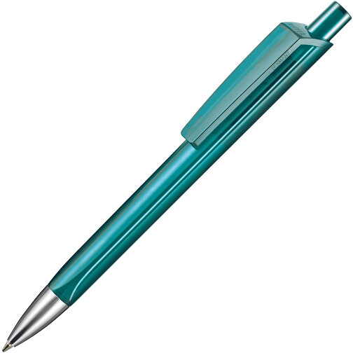 Kugelschreiber TRI-STAR TRANSPARENT , Ritter-Pen, smaragd-grün, ABS-Kunststoff, 14,00cm (Länge), Bild 2