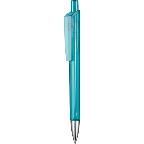 Kugelschreiber TRI-STAR TRANSPARENT , Ritter-Pen, türkis, ABS-Kunststoff, 14,00cm (Länge), Bild 1