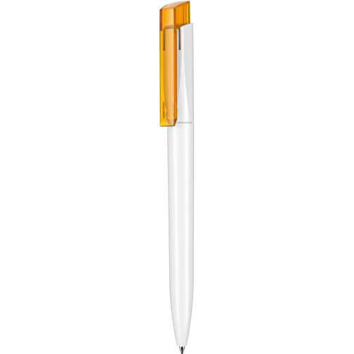 Kugelschreiber Fresh ST , Ritter-Pen, mango-gelb/weiss, ABS-Kunststoff, 14,50cm (Länge), Bild 1