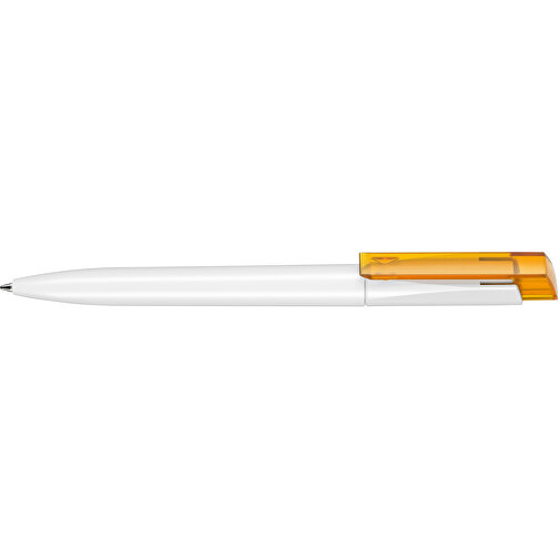 Kugelschreiber Fresh ST , Ritter-Pen, mango-gelb/weiss, ABS-Kunststoff, 14,50cm (Länge), Bild 3