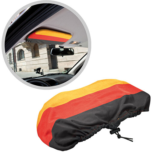 Sonnenblendenüberzug 'Nations' , Deutschland-Farben, Textil, 32,00cm x 0,50cm x 11,50cm (Länge x Höhe x Breite), Bild 2
