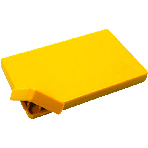 Mint-Spender 'Rechteck' , standard-gelb, Kunststoff, 8,50cm x 0,80cm x 5,50cm (Länge x Höhe x Breite), Bild 1