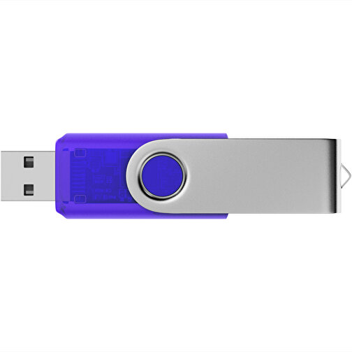 USB-Stick SWING 3.0 16 GB , Promo Effects MB , violett transparent MB , 16 GB , Kunststoff, Metall MB , 10 - 45 MB/s MB , 5,70cm x 1,09cm x 1,90cm (Länge x Höhe x Breite), Bild 3